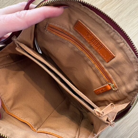 ** HOBO Leather Red Pink Mini Crossbody Purse Bag - Picture 8 of 9